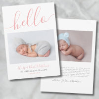 Anuncio de Nacimiento de Bebé Niña Simple con Foto