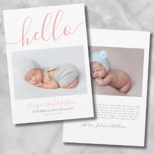Anuncio de Nacimiento de Bebé Niña Simple con Foto