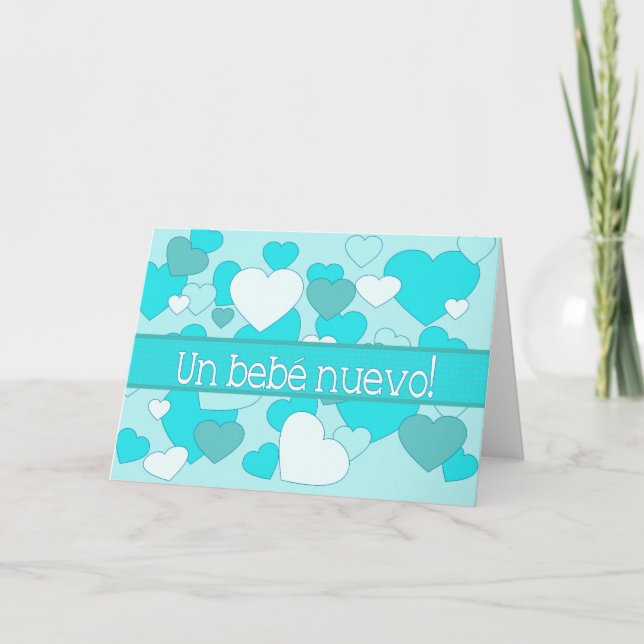 anuncio de nacimiento de bebé niño español (Anverso)