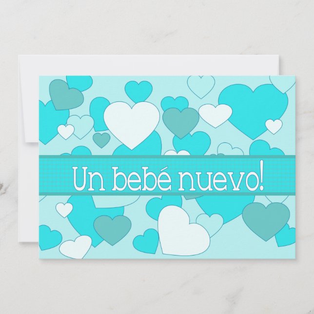 anuncio de nacimiento de bebé niño español (Anverso)