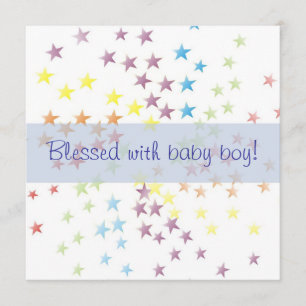 Anuncio de nacimiento de bebé niño Estrellas de Ar
