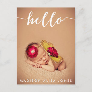 Anuncio de nacimiento de bebé niño o niña Hello Ph