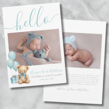 Anuncio de nacimiento de bebé niño recién nacido f