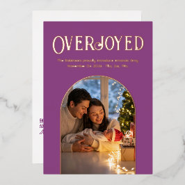 Anuncio de nacimiento de bebé Royal Plum Luxe Xmas