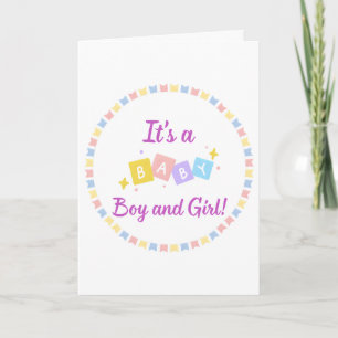 Anuncio de nacimiento de bebé y gemelos Chicas