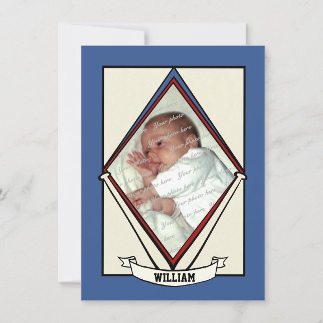 Anuncio de nacimiento de beisbol (Anverso)