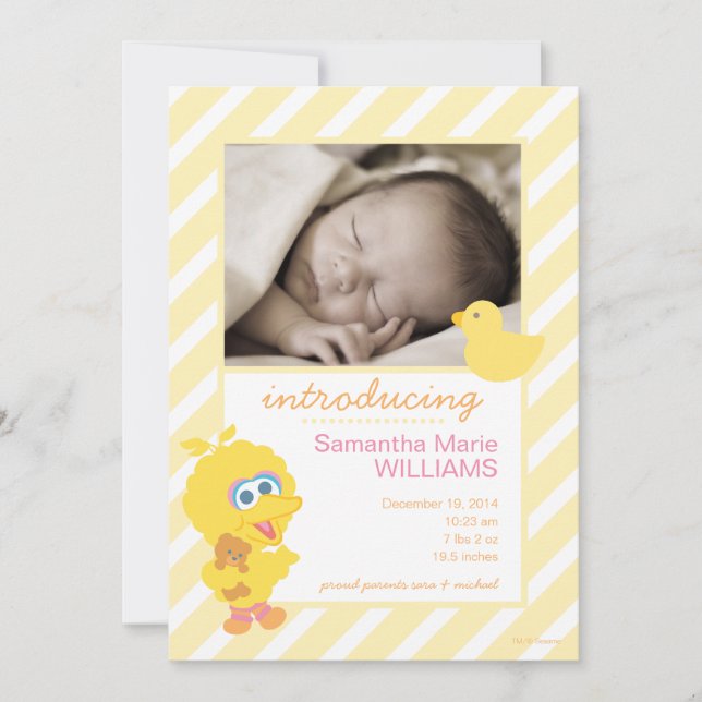 Anuncio de Nacimiento de Big Bird (Anverso)