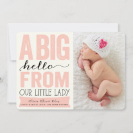 Anuncio de nacimiento de Big Hello Little Lady Bab