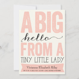 Anuncio de nacimiento de Big Hello Little Lady Bab