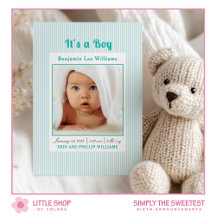 Anuncio de nacimiento de Blue Stripes Baby Boy