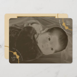 Anuncio de nacimiento de Bows con detalles pertine