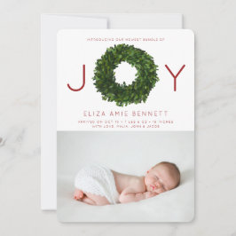 Anuncio de nacimiento de Boxwood Wreath Holiday