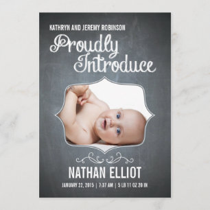 Anuncio de nacimiento de Chalkboard