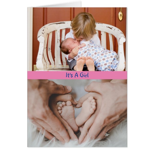 Anuncio de nacimiento de Chica de doble Personaliz (Frente)