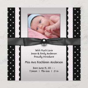 Anuncio de nacimiento de Chica de Punto de Polka N