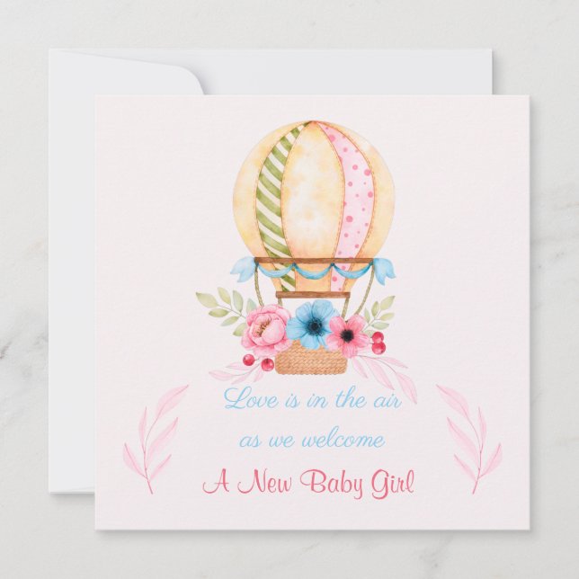 Anuncio de nacimiento de Chica de recién nacido (Anverso)