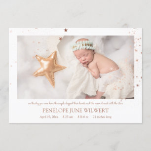 Anuncio de nacimiento de Chica Rosa Gold Stars