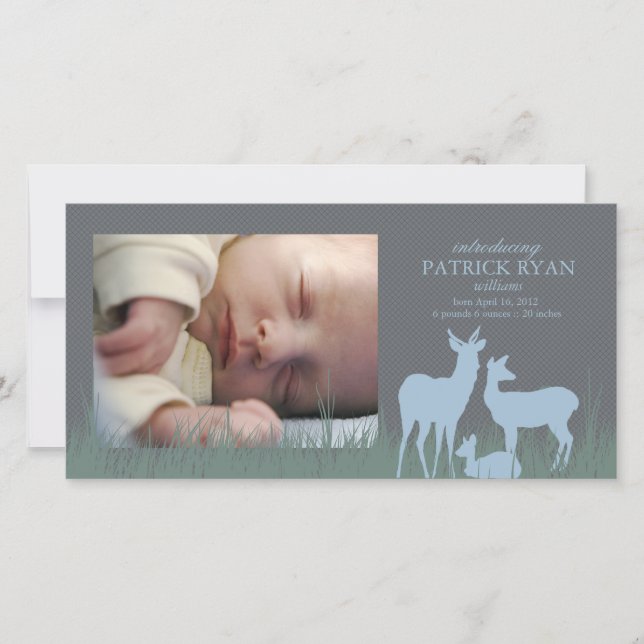 Anuncio de nacimiento de ciervos en campo (Anverso)