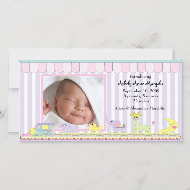 Anuncio de nacimiento de Circus Baby Train FOTO (Anverso)