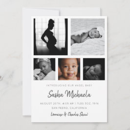 Anuncio de nacimiento de Collage de fotos bebé