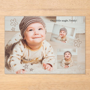 Anuncio de nacimiento de Collage de fotos de bienv