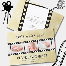 Anuncio de nacimiento de Collage de fotos de la ti