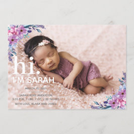 Anuncio de nacimiento de Collage de fotos floral