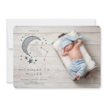 Anuncio de nacimiento de constelación escrito en l