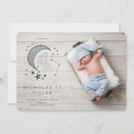 Anuncio de nacimiento de constelación escrito en l