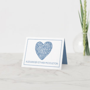 Anuncio de Nacimiento de Corazón Azul y Blanco