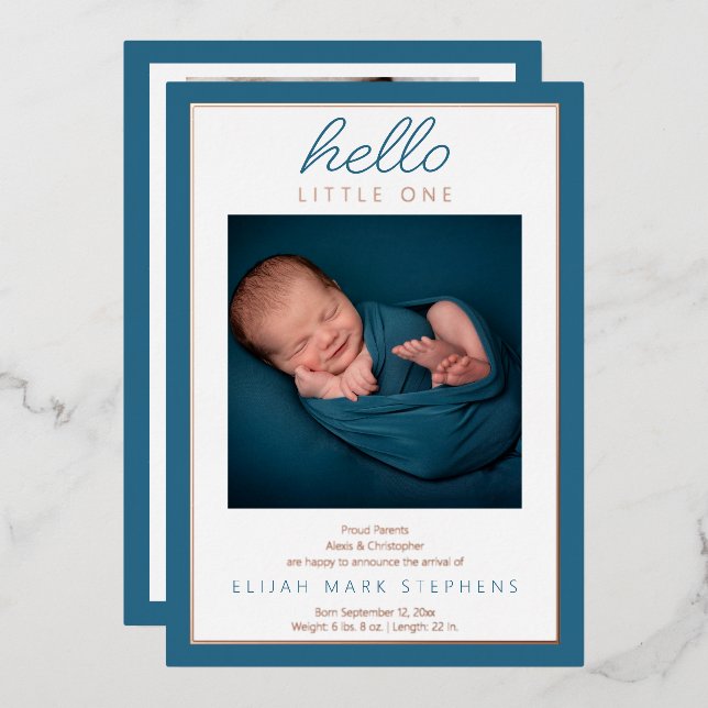 Anuncio de nacimiento de dos bebes de fotos (Anverso/Reverso)