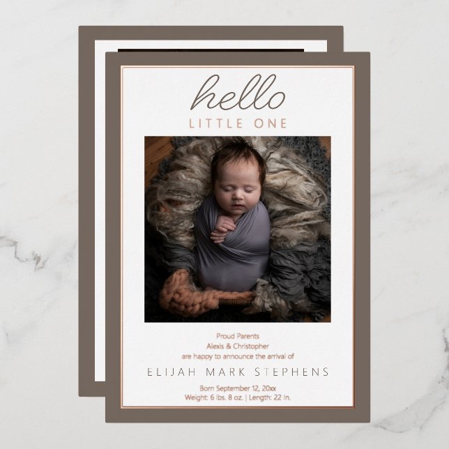 Anuncio de nacimiento de dos bebes de fotos (Anverso/Reverso)