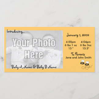 Anuncio de nacimiento de dos gemelos de abejas