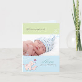 Anuncio de nacimiento de Elephant Baby Boy Photo