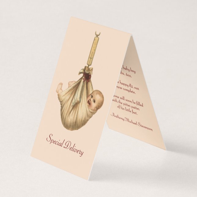 Anuncio de nacimiento de "entrega especial" de ant (Anverso)