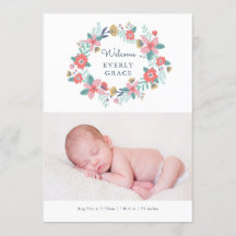 Anuncio de nacimiento de flores en el jardín