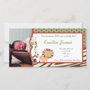 Anuncio de nacimiento de foto animal en zoológico