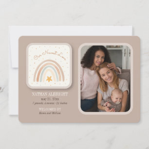 Anuncio de nacimiento de foto arcoiris