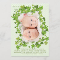 Anuncio de nacimiento de foto bebé de St. Patrick
