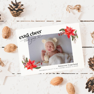 Anuncio de nacimiento de foto bebé en festividad e