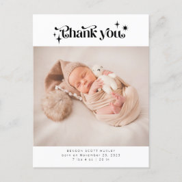 Anuncio de nacimiento de foto bebé gracias a Retro