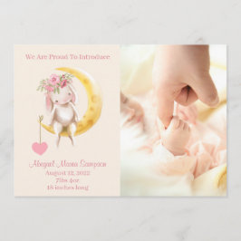 Anuncio de nacimiento de foto conejita de la luna