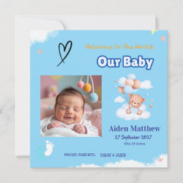 Anuncio de nacimiento de foto de bebé