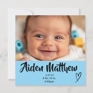 Anuncio de nacimiento de foto de bebé