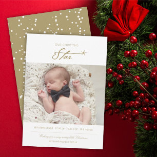 Anuncio de nacimiento de foto de bebé de nuestros 