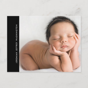Anuncio de nacimiento de foto de bebé negro modern