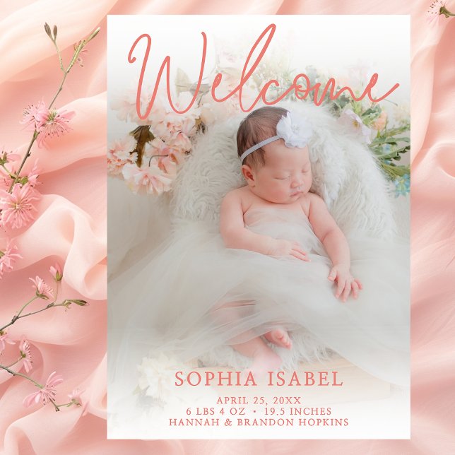 Anuncio de nacimiento de foto de bienvenida de Pea (Subido por el creador)