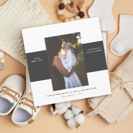 Anuncio de nacimiento de foto de bloques simples