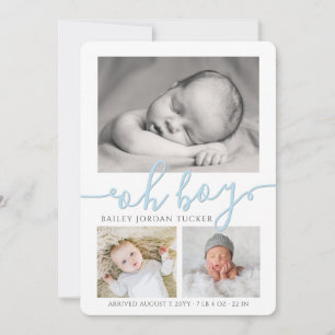 Anuncio de nacimiento de foto de colegio simple