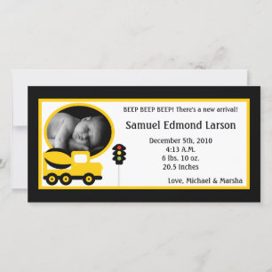 Anuncio de nacimiento de foto de construcción 4x8
